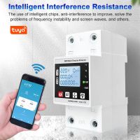 【LZ】✙  WiFi Protetor Recluso Inteligente Monitor de Tensão Atual Disjuntor Interruptor Power Meter Valores de Proteção Settable Tu-ya