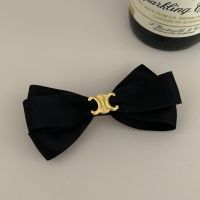 【cw】 Black Bow Arc De Triomphe High tail Girls Hairpin Grip Shark Clip Hair Band Vintage Heaear ！