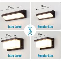 เซ็นเซอร์ตรวจจับการเคลื่อนไหวเรดาร์ LED กลางแจ้ง,ไฟใหญ่พิเศษ Led กลางแจ้งไฟผนังกันน้ำ IP65โคมไฟติดผนังกลางแจ้งกลางแจ้ง