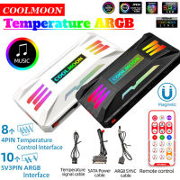 COOLMOON ARGB Controller Aura Sync พัดลมระบายความร้อนสมาร์ทรีโมทคอนล4Pin PWM 5V 3Pin สำหรับคอมพิวเตอร์ PC Case แชสซีหม้อน้ำ