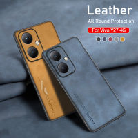 เคสโทรศัพท์หนังแกะสำหรับ Vivo Y27 Y 36 Y35 + Y35M + Y02 Y02T Y36 Y78 VivoY27 Y 27 VivoY36 4G 5G ฝาครอบด้านหลังเคสขอบนิ่มกันกระแทกป้องกันเลนส์กล้อง