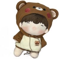 Idol เสื้อผ้าตุ๊กตาตุ๊กตาผ้ากำมะหยี่20Cm,ชุดหมีน่ารักเสื้อสเวตเตอร์มีหูกางเกงขาสั้นชุดสำหรับตุ๊กตาเกาหลีของเล่น
