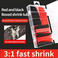 TOOSN 1.6mm 2.4mm 3.2mm 4.8mm 6.4mm 9.5mm Black Red Heat Shrink Tube Shrinkable Tubing Sleeving Wrap Wire kits 270 Pcs