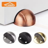 Stainless Steel Door Stopper Punch-free Mount Floor Mounted Door Touch Rubber Semi-circle Anti-collision Door Stops Hardware Decorative Door Stops