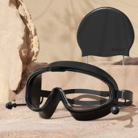 Goggles big box hd waterproof anti-fog unisex adult myopic degree in swimming suit glasses swimming cap