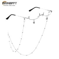 Retro Half Frame Glasses Fashion Water Drop Chain Pendant Decoration Eyeglasses Frame No Lens Men Women Eyeglasses Face Decor