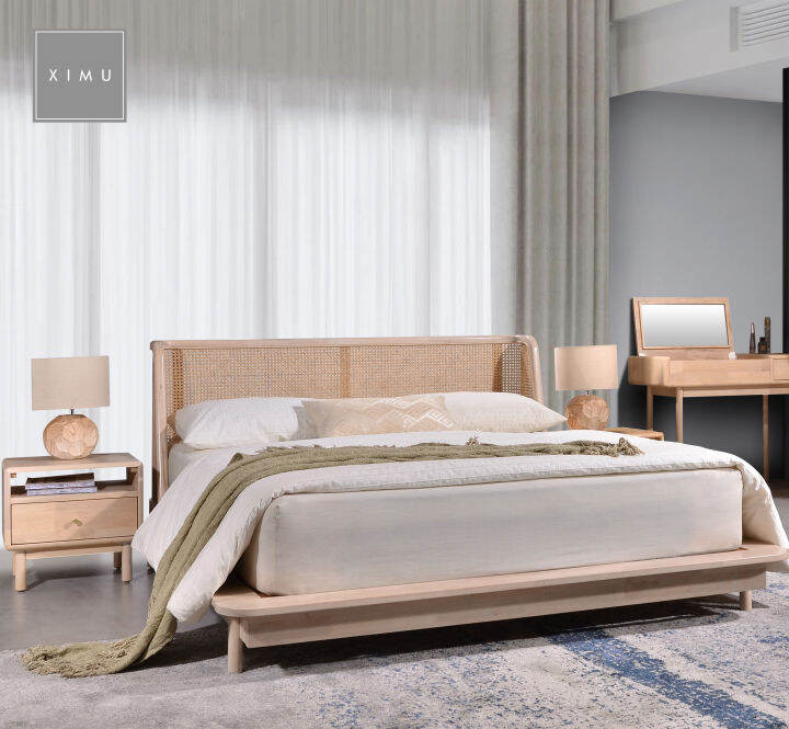 WABI Full Solid wood Bedframe/ Bedroom furniture/ Lowprofile bed/ King