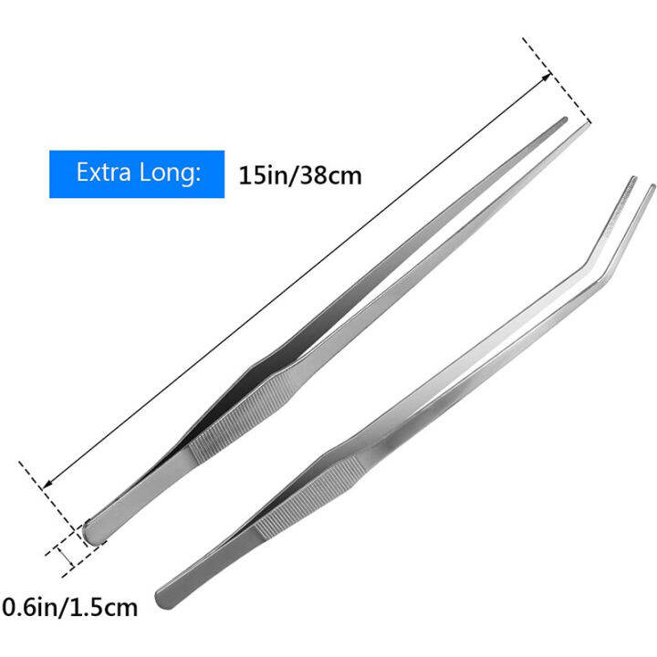 Aquarium Tweezers Extra Long 15 Inches, Liveek Stainless Steel Straight