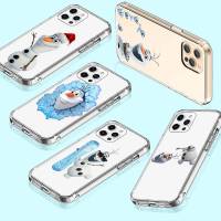 เคสโทรศัพท์ หรับ iPhone 13 14 G9 Moto 12 G8 Play Mini SE Power Max Plus Pro อ่อนนุ่ม โปร่งใส ปก T-128 Frozen Olaf