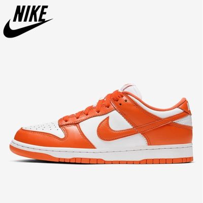 [HOT] ✅Original NK* Duk S- B- Low White And Orange Color Matching Mens Sports Sneakers Jogging Shoes Light And Breathable Classic Skateboard Shoes