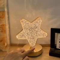 Ramadan Acrylic Bedside Lamp Touch Control Dimmable Desktop Light Moon Star LED Night Light Decorative Table Lamp EID Al Adha Night Lights