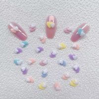 50ชิ้นเสน่ห์ของเล็บเรซิ่นหัวใจสองชั้นผสมสีทับกันหัวใจ/ดาวเล็บ Rhinestones DIY Kawaii เล็บอุปกรณ์ DIY อุปกรณ์เสริมเล็บและ Othethe