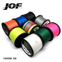 JOF 8เส้น1000เมตรเอ็นตกปลา PE ถักทอสำหรับการตกปลาน้ำเค็มผ้าทอ22LB เหนียวแน่นทนทานมากที่เหนือกว่าเพื่อ78LB 9สี