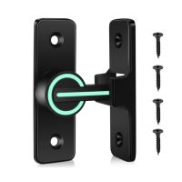 Black Luminous Barn Door Latch Lock For Locking Sliding 90 Degree Right Angle Bathroom Door Bolt Home Hardware Accessories