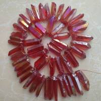 สีรุ้ง Aura lemurian ควอตซ์คริสตัลจุด helabuang