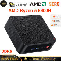 Beelink SER6 AMD Ryzen 5 6600H คอมพิวเตอร์ขนาดเล็ก Win 11 16GB/32GB DDR5 4800MHZ 500GB คีย์บอร์ดเกม SSD NVME 6 BT5.2 4K HD 1000M Lan VS Beelink SER5 Pro 5800H