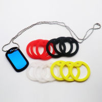 100Pcs ยาง Silencer ทหาร Man Tag อุปกรณ์เสริม Dog ID Tag Key Tags Id Tags Dog Cats Collar อุปกรณ์เสริม Customized