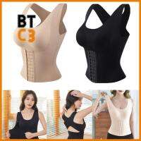 BTC3 สายฟรี Tummy Control รองรับสายรัด X ชุดชั้นใน เสื้อชั้นในปิดด้านหน้า เสื้อชั้นในบุนวม เสื้อกั๊กกระชับสัดส่วนผู้หญิง ชุดชั้นในแก้ไขท่าทาง เสื้อรัดตัว