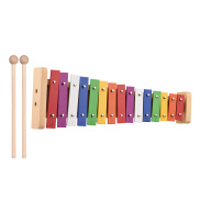 okoogeeĐàn Xylophone 15 Nốt Nhạc Đế Gỗ Thanh Nhôm Nhiều Màu Sắc Với 2 Vồ