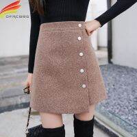 {Summer skirt} กระโปรงสั้นสำหรับผู้หญิง2020ของมาใหม่สีกากีสีดำเอวสูงผ้าแคชเมียร์สไตล์เกาหลีขายดีกระโปรงมินิสเกิร์ต