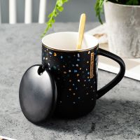 【Hot-Selling】 Jumperjuser แก้วกาแฟของขวัญสร้างสรรค์เซรามิคนอร์ดิกน้ำชานมถ้วยมีฝาปิดช้อนของขวัญแต่งงานแก้วเครื่องดื่มขนาดใหญ่