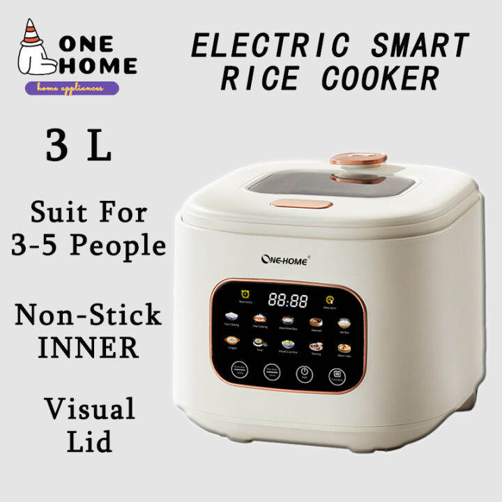 J&Q ONE HOME Smart Rice Cooker 3L Mini Rice Cookers Non Stick Electric