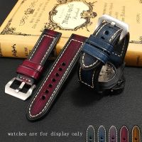 Handmade Strap 22mm 24mm 26mm Genuine Leather Watchband For Panerai PAM111 441 Red Green Mens Bracelet