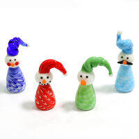 Gnome Handmade Glass Snowman Figurines สี่รูปแบบที่แตกต่างกันน่ารัก Mini Christmas Art Ornament Home Table Top Decor อุปกรณ์เสริม