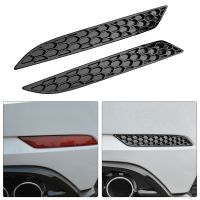 2Pcs Car Styling Honeycomb Tail Rear Fog Lamp Cover Trim Sticker Automobile Rear Fog Lamp Sticker Honeycomb Rear Bumper Reflective Sticker for Golf 7.5 MK7.5 Rear Bar Bumper Reflector Strips