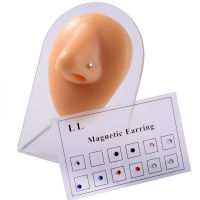 12pcs/Card Fake Cheater Non Pierced Magnet Earring Piercings Magnet Ear Tragus Cartilage Lip Labret Stud Nose Ring Jewelry