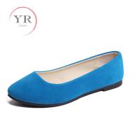 Plus Size 35-43 Women Suede Slip-On Lofers Shoes Office Casual Pointed Toe Flats Shoes