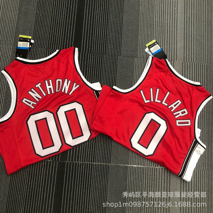 เสื้อบาสเกตบอลบาสเก็ตบอล-nba-22-23ขายส่งเจอร์ซีย์ร้อนกดทับเสื้อเบลเซอร์-no-0-liillard-no-00-anthony-no-7-roy-ชุดบาสเก็ตบอลข้ามพรมแดนสำหรับการค้าต่างประเทศ