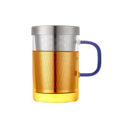 500ml Glass Cup Tea Infuser Mug Large Borosilicate Glass Tea Mug with Stainless Steel Infuser Home Office Coffee Mug Drinkware