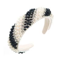 D Luxury Pearl Rhinestone Sponge Headband Fashion Hair Accessories For Women Trendy Party Wide Side Hairband Hair Band Girl New