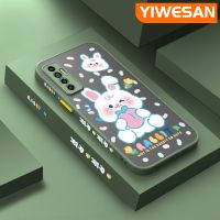 YIWESAN เคสสำหรับ Tecno Camon 17P Spark 8 Pro Spark 8 P เคสมีน้ำค้างแข็งโปร่งใสลายกระต่ายการ์ตูนขอบสี่เหลี่ยมด้านข้างแข็งรูปกล้องปลอกซิลิโคนเคสนิ่มป้องกันการกระแทก