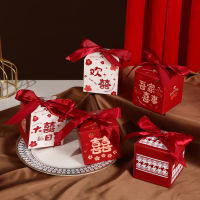 ?? PK ??กล่อง กล่องแดง กล่องของขวัญ กล่องอักษรจีน ใส่ขนม ของขวัญ ตรุษจีน (สินค้าพร้อมส่ง)