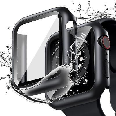 Glass+Cover For Apple Watch case 8 7 6 SE 5 3 iWatch Accessorie Screen Protector Apple watch serie 45mm 41mm 44mm 40mm 42mm 38mm Cases Cases
