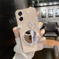 พร้อมปลอกโทรศัพท์มือถือกระจกเงาโต๊ะเครื่องแป้งสำหรับ REALME C55 NFC เคสโทรศัพท์ TPU แบบน่ม Siliocne OPPO Hp Realme C55เลนส์ฝาครอบป้องกัน C55 REALME