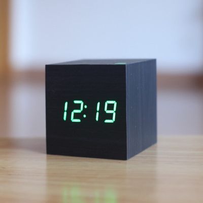 【Worth-Buy】 นาฬิกาปลุก Led นาฬิกาตั้งโต๊ะอิเล็กทรอนิกส์ Despertador ไม้ดิจิตอลควบคุมด้วยเสียงของตกแต่งโต๊ะใช้ถ่าน Aaa