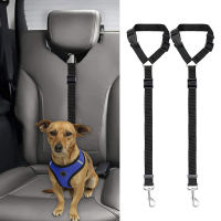 สุนัขความปลอดภัยเข็มขัดนิรภัยรถ Headrest Restraint ปรับไนลอนเข็มขัดนิรภัยสำหรับสุนัขสัตว์เลี้ยงแมวรถ Seatbelt สำหรับ Harness COLLAR-sdfwerwewewq