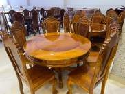 Bàn ăn tròn 8 ghế gỗ tràm hàng đẹp -Bộ bàn ăn 8 ghế cao cấp 23SFREESHIP 70