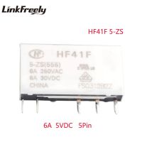 Hf41f 5-Zs 1ชิ้นไมโคร Pcb Mount Power Relay 5V Dc 6a 5 Pin Pcb ประเภท Hf41f-05 Zs แรงดันไฟฟ้าโมดูลถ่ายทอดการติดต่อพลาสติกผิดผนึก