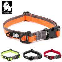 Truelove Dog Collar Nylon for Small medium and Big Dogs Neck Belt Training Walking Light Breathable Running Orange Black TLC5171 Collars