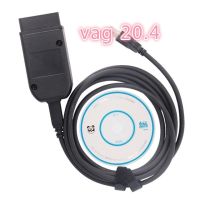 Vag Com อินเตอร์เฟซ20.4 Hex V2 Vagcom เครื่องมือการวินิจฉัยสำหรับ Vw Audi ที่นั่งสโกด้า Atmega16216v8ft232rq หลายภาษาใหม่