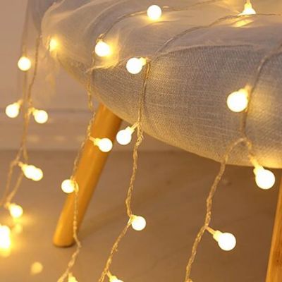 3M 6M 10M LED Fairy String Cherry Balls Lights Battery USB Operated Wedding Christmas Garland Outdoor Room Decoration