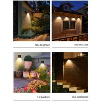 LED Solar Light Outdoor Garden Square Wall Lamp Sunlight Sensor IP65 Waterproof Courtyard Yard Balcony Fence Decoration Lamps