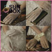 SUN BOX 1 Pair แฟชั่นใหม่ล่าสุด อุปกรณ์คอสเพลย์ปาร์ตี้ ชุดเดรสปาร์ตี้ อุปกรณ์เสริมเสื้อผ้า ถุงมือชุดเจ้าสาวแบบสวม ถุงมือลายลูกไม้ ถุงมือขี่จักรยาน ถุงมือเจ้าสาวแต่งงาน