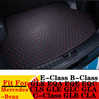 รถ Trunk Mat Fit สำหรับ -Benz A B C E-Class GLB CLA CLS GLE GLC GLA GLK EQA EQE EQC ด้านหลัง Cargo พรม Pad Tail Liner