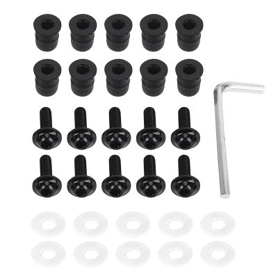 10Pcs/Set M5 Bolts Motorcycle Metric Rubber Well Nuts Windscreen Fairing Cowl Universal for Windshield Accessories