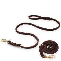 High Quality Luxury Pet Dog Cow Genuine Leather Leash Training Dog Harness Adjustable Large Big Dog Cachorro Chien Hond Coleira